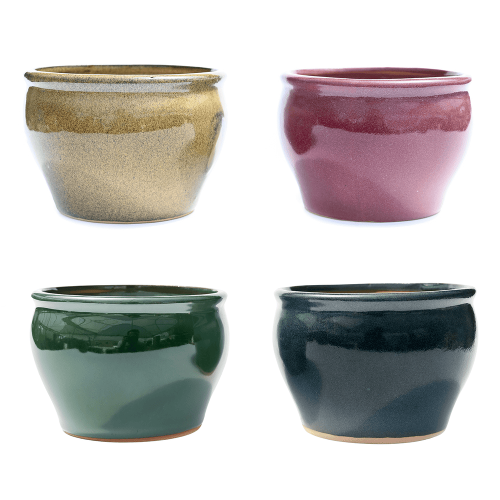 glazed ceramic pots for succulents Glazed Pots 4 Inch (Set of 4)